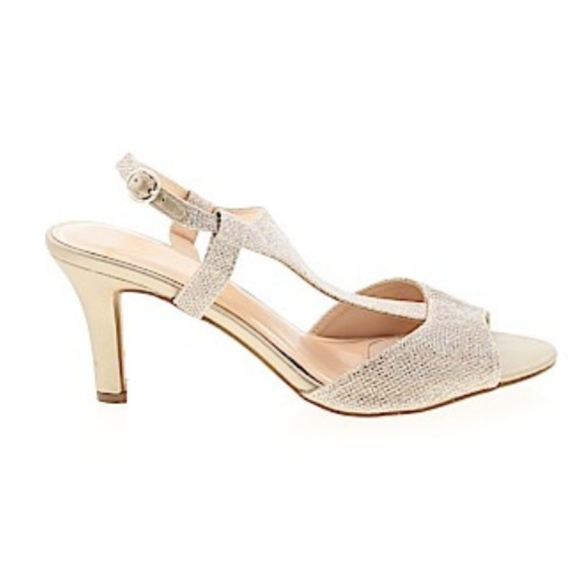 marbella Shoes - Marbella gold shiny peep toe shoes